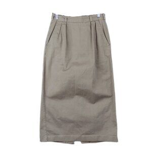 VTG 80s/90 Banana Republic Midi Skirt Green 100% Cotton Casual Straight Size S/M